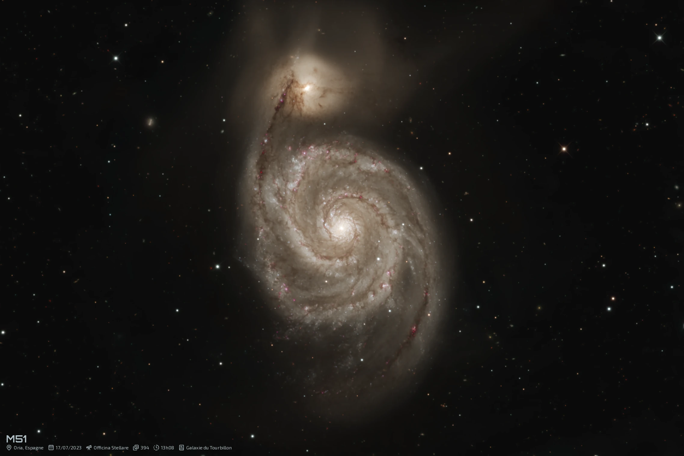M 51 sur un télescope de 71cm d&rsquo;ouverture !