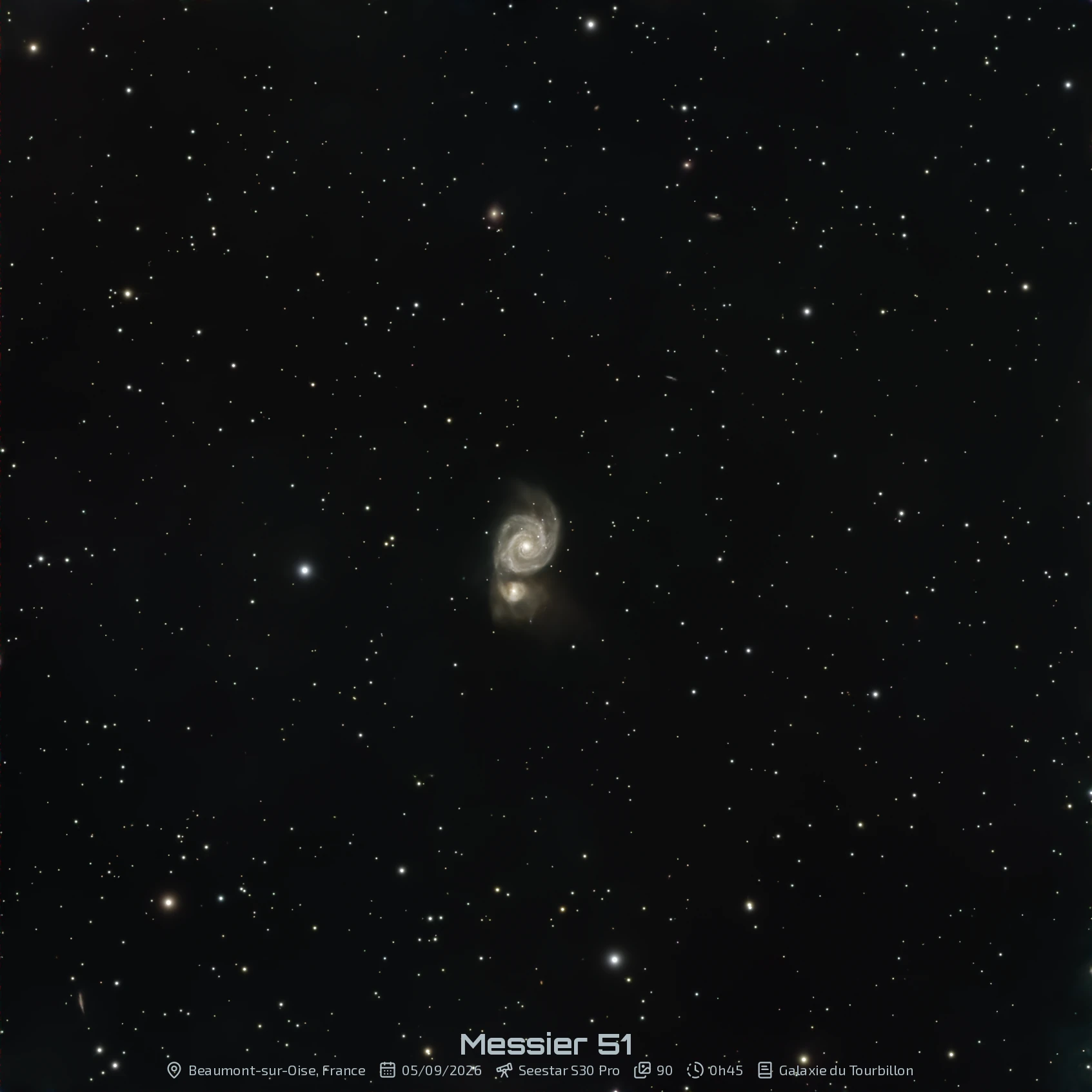 Messier 51 - La Galaxie du Tourbillon